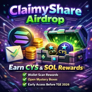 ClaimyShare Airdrop – Earn CYS Tokens and SOL Rewards on Solana
